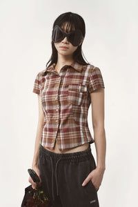 Siri shirt shortsleeve brown
