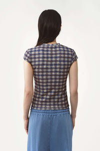 Tyra t-shirt checked blue