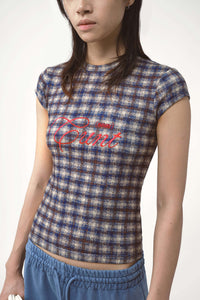 Tyra t-shirt checked blue