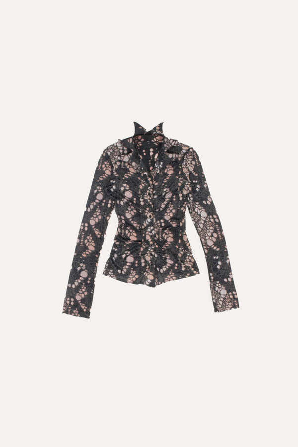 Simone spiky printed distressed knit