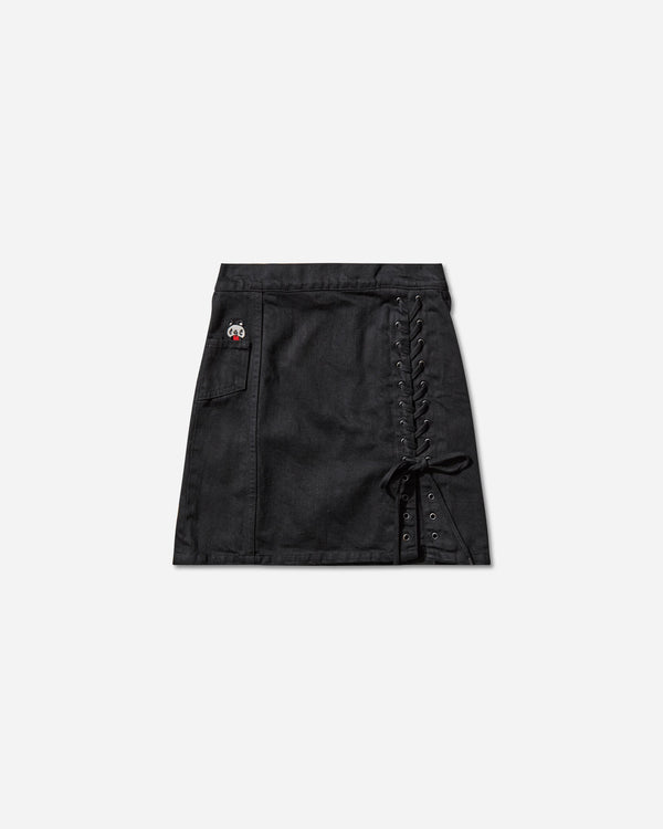 Hysteric Glamour Wmns Apple Panda Embroidered Side Lace-Up Denim Mini Skirt Multi Skirts Mini 01253AK01 96