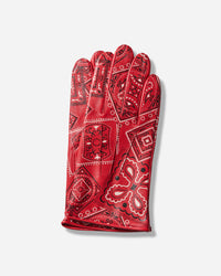 KAPITAL Leather Cookie Bandanna Gloves Red Gloves and Scarves Gloves K2409XG506 RED