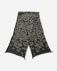KAPITAL Fulling Wool Happy Scarf Peace Black Gloves and Scarves Scarves and Warmneck EK-1819XM BLACK