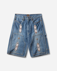 KAPITAL 14Oz Denim Shorts (Studs Remake) Washed Indigo Shorts Denim Short EK-1626SP PRO