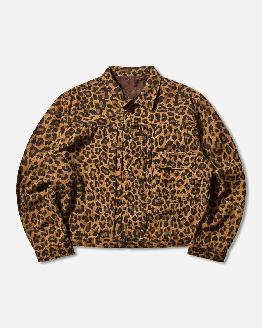 KAPITAL Twill Agingwool Leopard 1St Jacket Brown Coats and Jackets Jackets L2410LJ088 BROWN