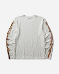 KAPITAL 20/-Jersey Long Sleeve Long Sleeve T (Concho Belt Sleeve) White T-Shirts Longsleeve K2508LC008 WHITE