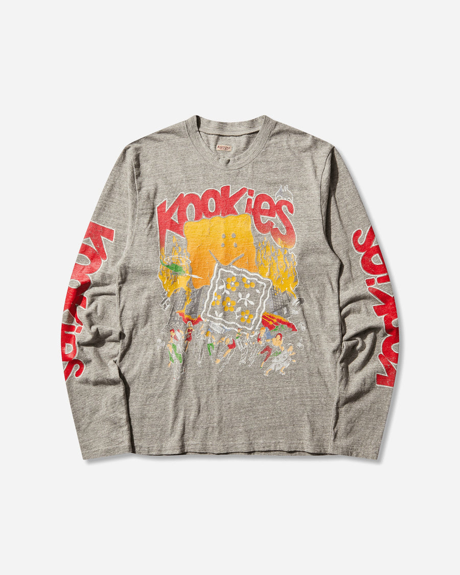 KAPITAL Top Jersey Crew Long Sleeve Tee Buster Peckish Bowy Gray T-Shirts Longsleeve K2504LC165 GRAY