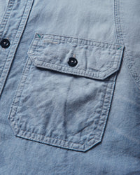 KAPITAL Chambray 2Tones Bone Patch Ventilator Workshirt Sax Shirts Longsleeve Shirt K2504LS142 SAX