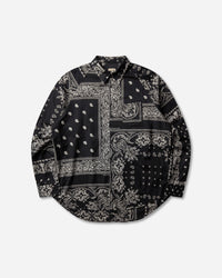 KAPITAL Gauze Rat Brand Bandanna Patchwork Raglan Shirt Black Shirts Longsleeve Shirt K2504LS148 BLACK