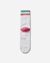 KAPITAL 60 Yarns Ivy Rainbowy Happy Heel-Hold Socks White - Pink Underwear Socks K2504XS534 WHTXPNK