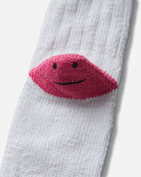 KAPITAL 60 Yarns Ivy Rainbowy Happy Heel-Hold Socks White - Pink Underwear Socks K2504XS534 WHTXPNK