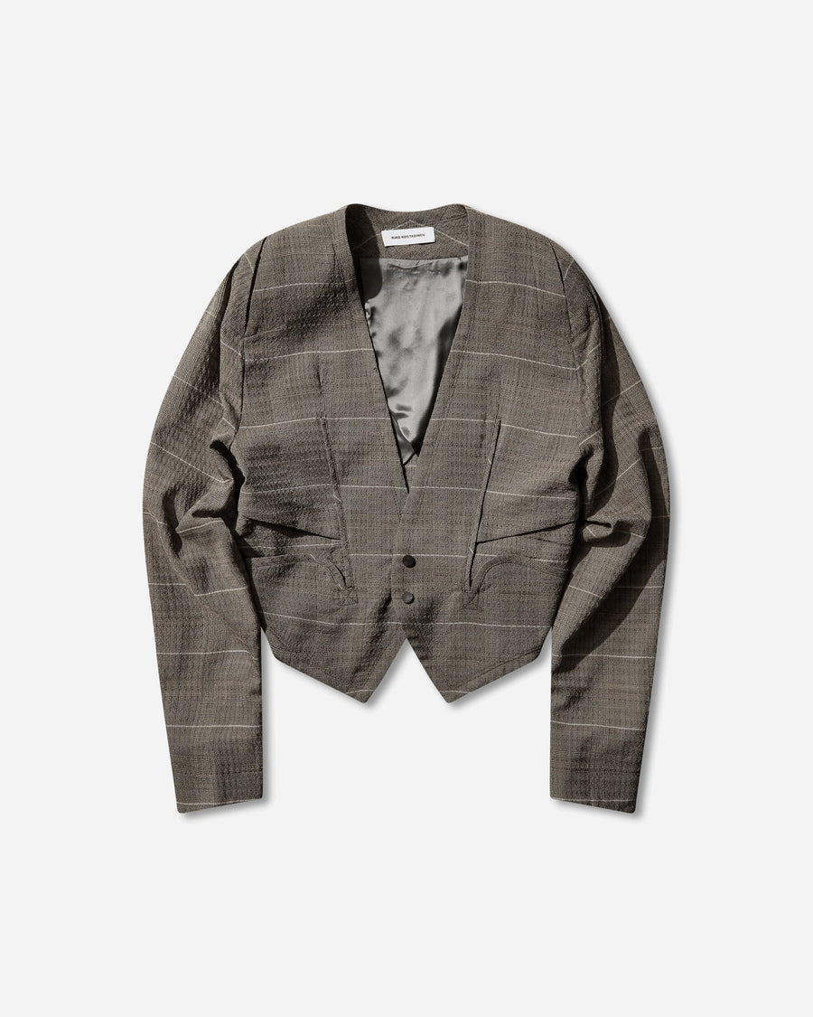 Kiko Kostadinov Andras Tailored Jacket Taupe Check Coats and Jackets Jackets KKSS26J01 39
