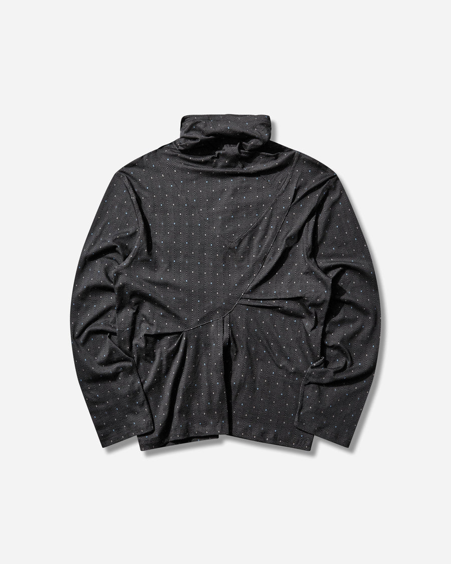 Kiko Kostadinov Ohne Long Sleeve Mock Neck Black And Sapphire T-Shirts Longsleeve KKSS265TP07 96