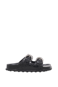 Moonogram Embossed Leather Ms Slide