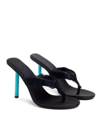 MICHALS FEATHER SATIN IN BLACK AND CYAN