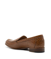 MONEY LOAFER CROC PRINTED LEATHER IN TAN