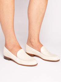 MONEY LOAFER CROC PRINTED LEATHER IN OFF WHITE