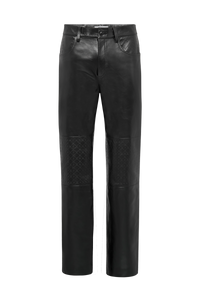 Moonogram Embossed Leather Wide Leg Pants