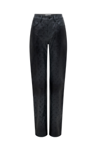 Moon Airbrushed Leather Straight Leg Pants