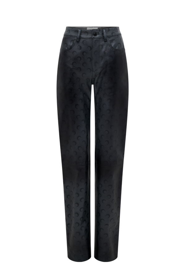 Moon Airbrushed Leather Straight Leg Pants