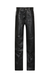 Embossed Leather Wide Leg Pants