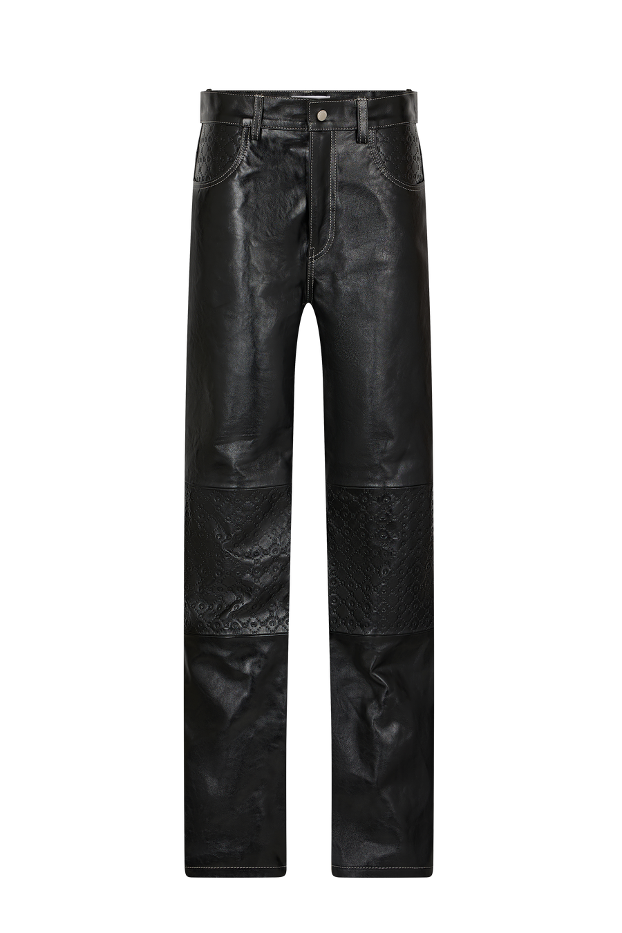 Embossed Leather Wide Leg Pants