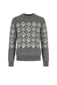 Moon Argyle Knit Crewneck Sweater