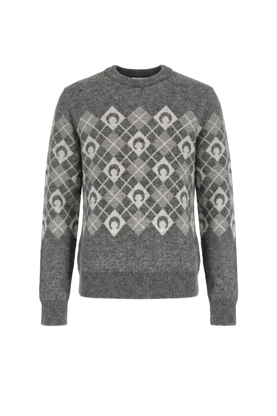 Moon Argyle Knit Crewneck Sweater