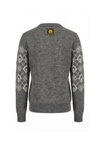 Moon Argyle Knit Crewneck Sweater