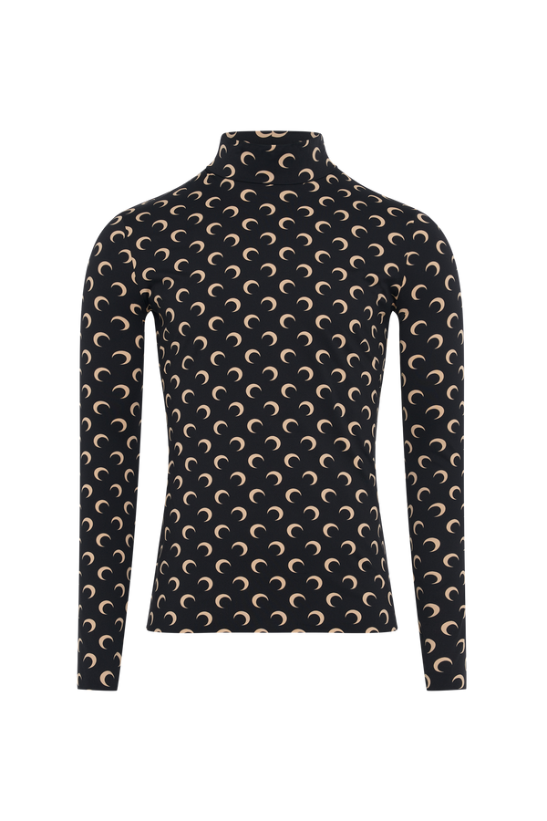 Recycled Moon Jersey SS Highneck Top