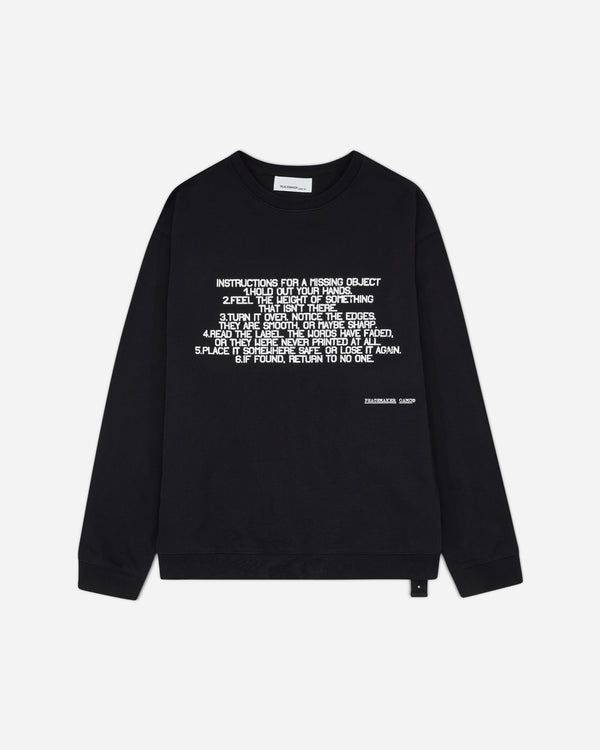 OAMC Peacemaker Crewneck  Stencil Print Black Sweatshirts Crewneck PCM3ON01DFT001099 BLACK