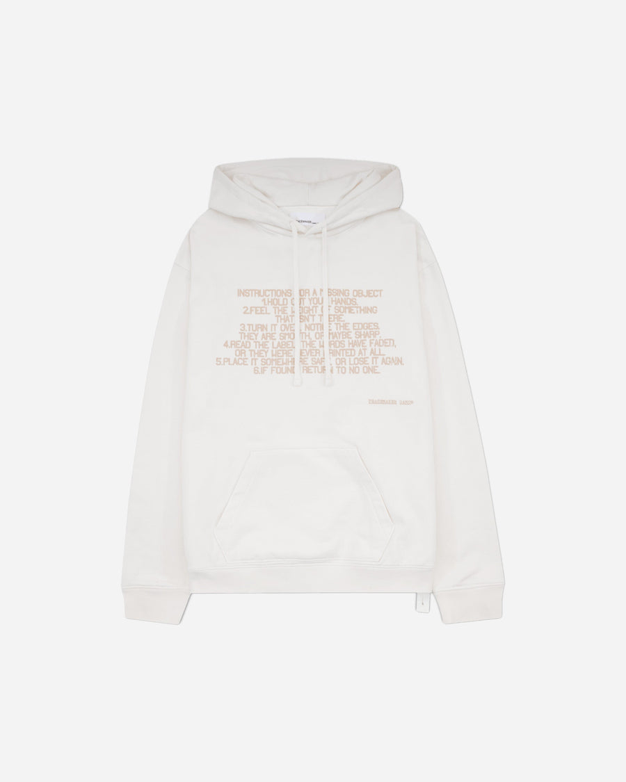 OAMC Peacemaker Hoodie  Stencil Print White Sweatshirts Hoodies PCM3OH01DFT001001 WHITE