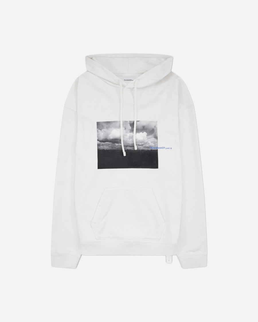 OAMC Peacemaker Loose Fit Hoodie Star Print White Sweatshirts Hoodies PCM2OH01LFT00201 01