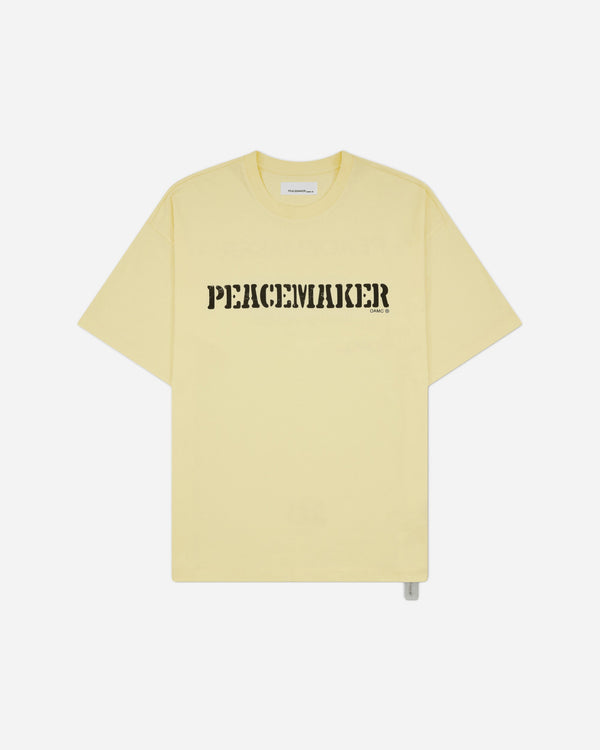 OAMC Peacemaker Loose Fit Tshirt Flowerred  Print Light Yellow T-Shirts Top PCM2OT02MJE00214 14