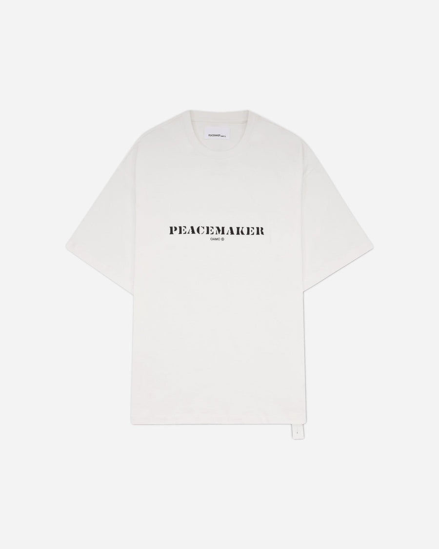 OAMC Peacemaker Oversize Tee  Stencil Print White T-Shirts Top PCM3OT02DJE002001 WHITE