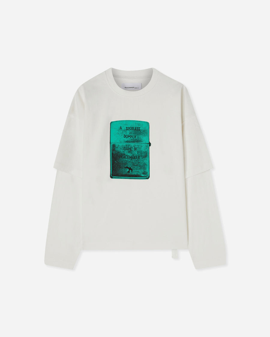 OAMC Peacemaker Peacemaker Lighter Double Layer Boxy Tshirt Snow White T-Shirts Top PCM1OT05RJE003002 WHT