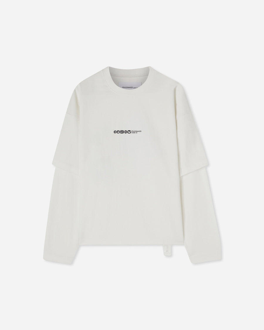 OAMC Peacemaker Peacemaker Painted Double Layer Boxy Tshirt Snow White T-Shirts Top PCM1OT05NJE003002 WHT