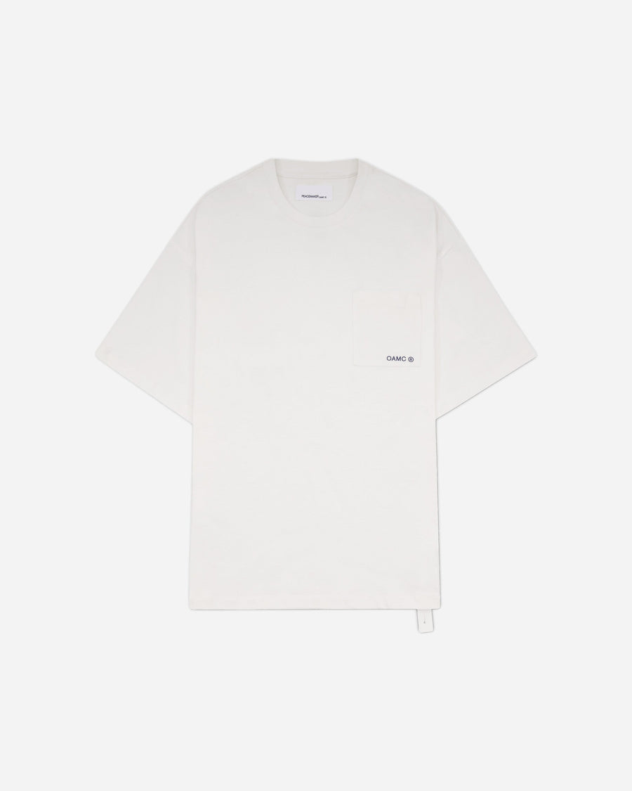 OAMC Peacemaker Pocket Tee  Stencil Print White T-Shirts Top PCM3OT03DJE001001 WHITE