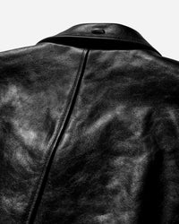Our Legacy Mini Jacket Top Dyed Black Leather Coats and Jackets Jackets M4239MTD 001