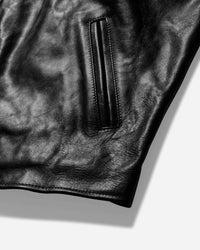 Our Legacy Mini Jacket Top Dyed Black Leather Coats and Jackets Jackets M4239MTD 001