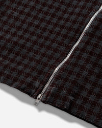 Our Legacy Wmns Slim Zip Longsleeve Merlot Houndini Check Velour Sweatshirts Track Tops W2266SMH 001