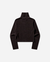 Our Legacy Wmns Slim Zip Longsleeve Merlot Houndini Check Velour Sweatshirts Track Tops W2266SMH 001