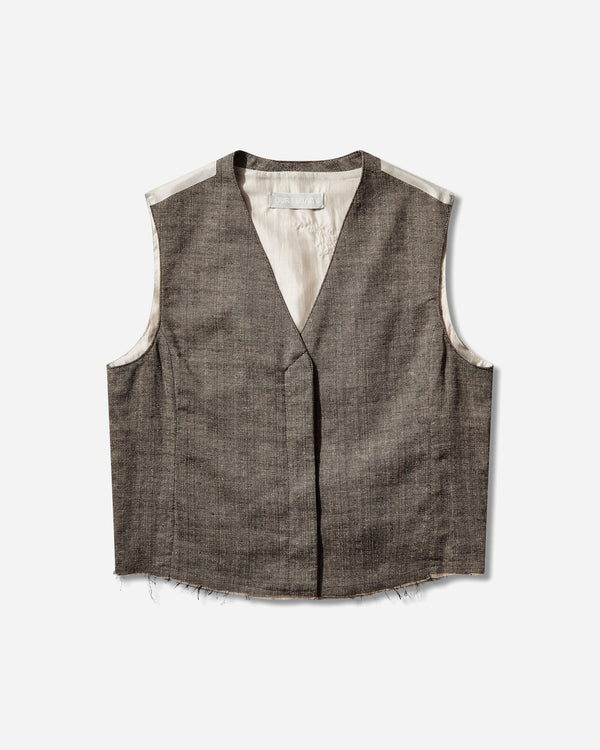 Our Legacy Wmns Base Waistcoat Deep Husk Soft Grain Weave Coats and Jackets Vests W2260BDH 001