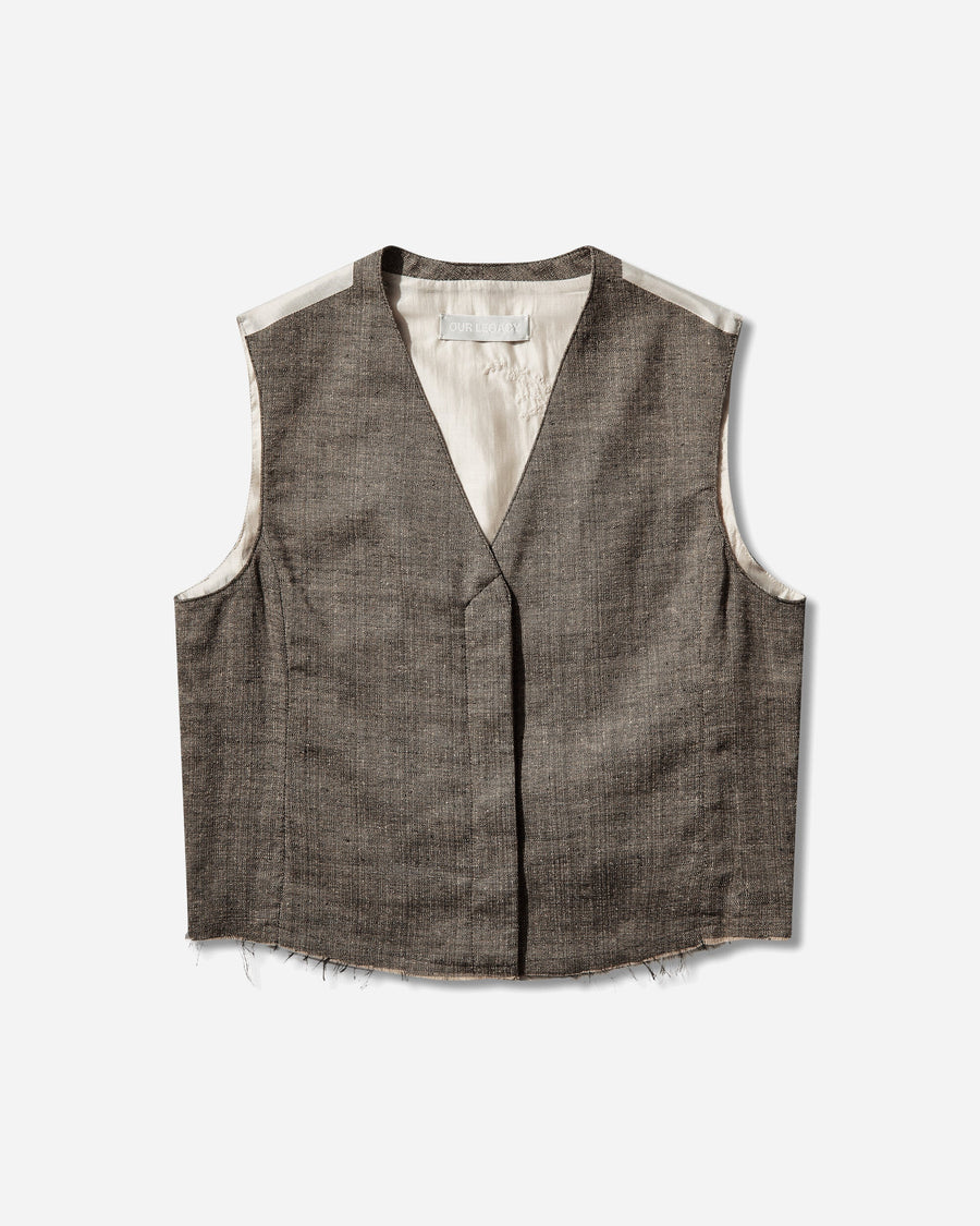 Our Legacy Wmns Base Waistcoat Deep Husk Soft Grain Weave Coats and Jackets Vests W2260BDH 001