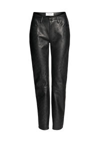 Regenerated Moonogram Sraight Leather Trousers