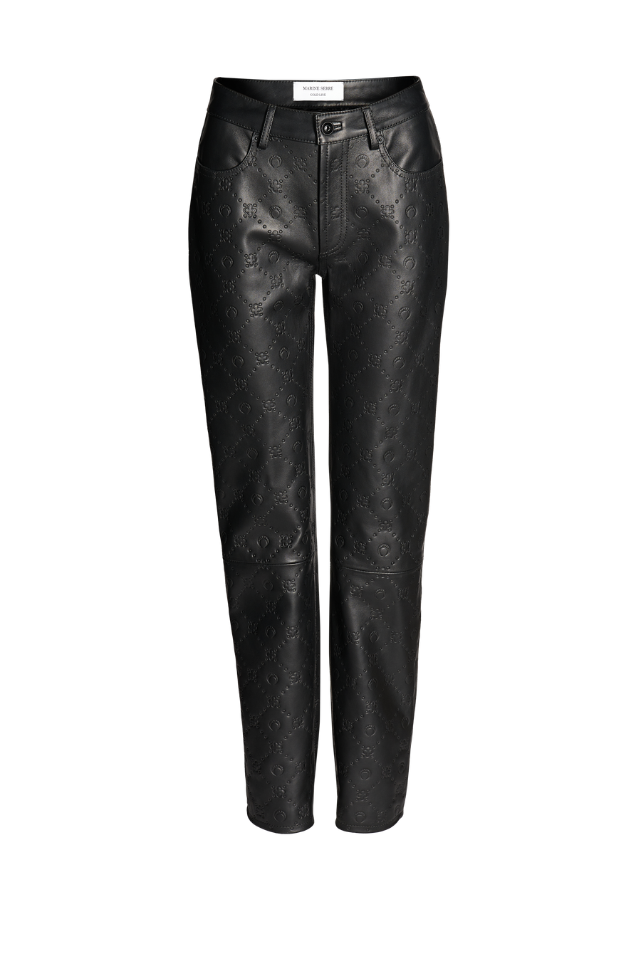 Regenerated Moonogram Sraight Leather Trousers