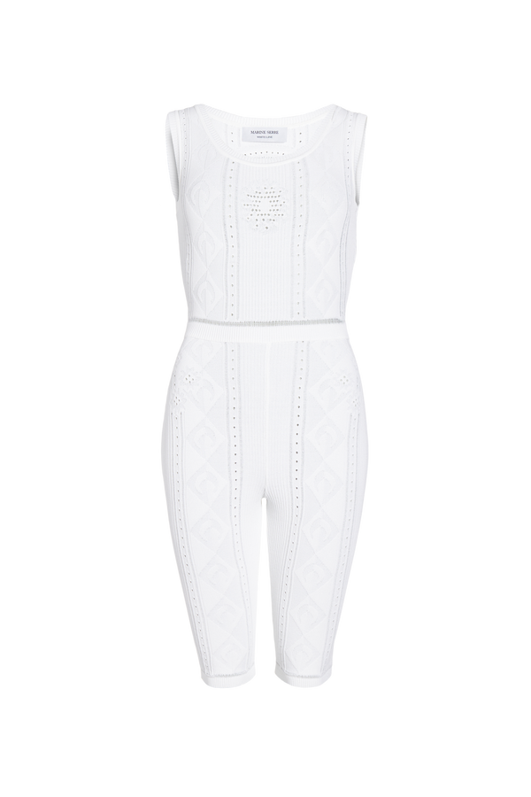 Lunar-Pointelle Knit Cycling Catsuit