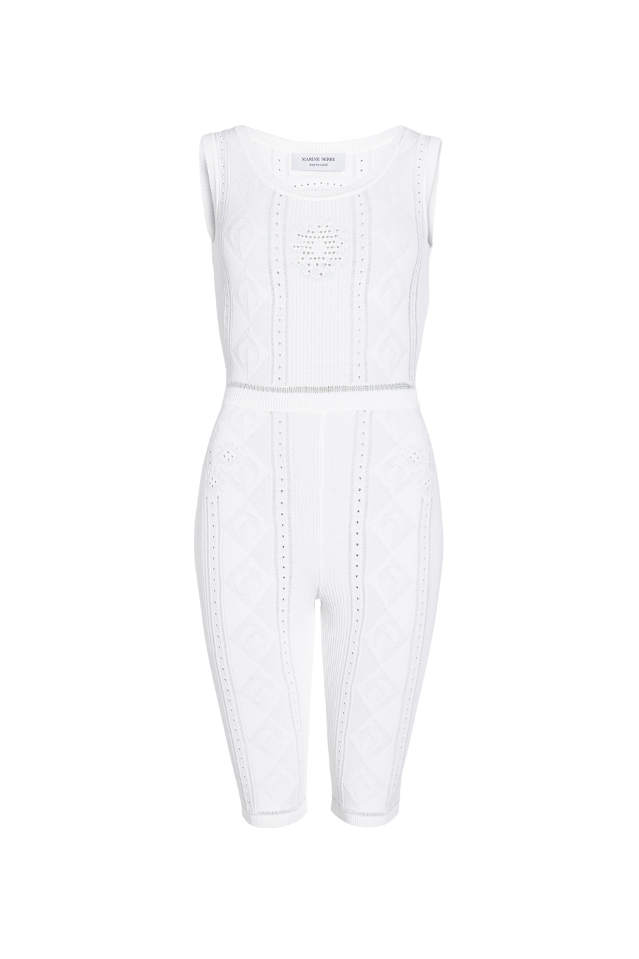 Lunar-Pointelle Knit Cycling Catsuit