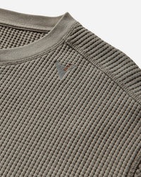 ROA Bee Sun Faded Organic Waffle Serafino Long Sleeve Grey Green Sweatshirts Hoodies YBMW035FA32 GRY0024