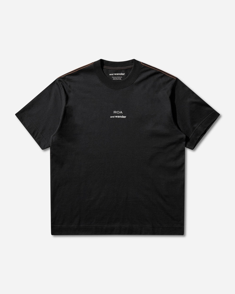 ROA R08 Roa × And Wander Logo Printed T Black T-Shirts Shortsleeve 5746184517SJ 010